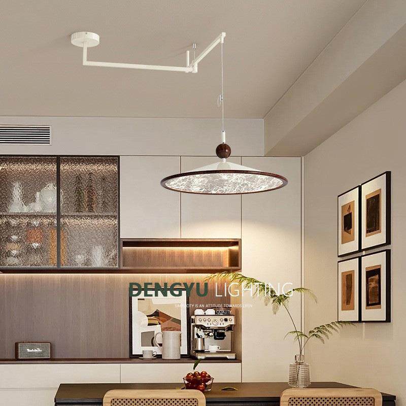 2025新款摇臂吊灯法式中古风餐厅吊灯风铃高级感复古禅意侘寂茶室