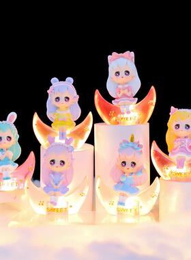 梦幻月亮女孩小公主星星灯小摆件时尚家居卧室氛围灯小礼品