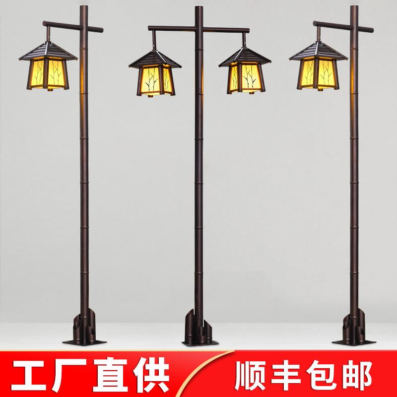 led复古高杆中式路灯公园小区景区户外防水景观竹子仿古庭院灯
