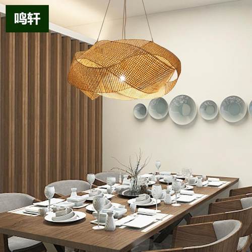 中式竹编吊灯餐厅茶室民宿装饰灯具东南亚会所美容院藤艺灯