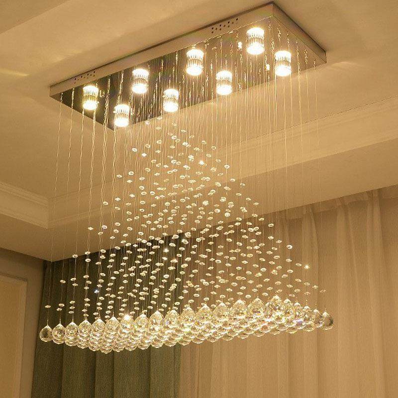 餐厅水晶吊灯现代简约家用饭厅餐桌灯创意个性吧台灯led一字长条