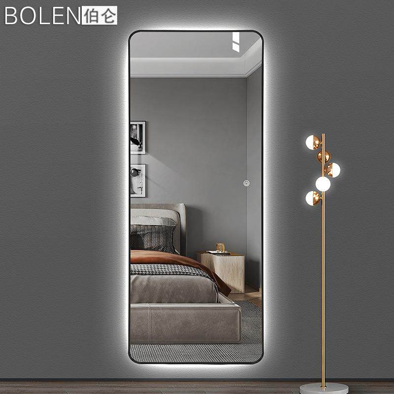 BOLEN伯仑智能全身穿衣镜服装店衣帽试衣间壁挂装饰带灯镜子