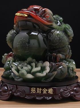 墨玉招财金蝉摆件蟾蜍办公室桌金蟾客厅风水店铺开张公司开业礼品