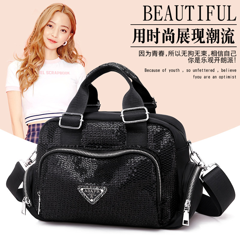 多功能双肩包女小两用背包韩版百搭2020新款休闲亮片手提单肩斜挎
