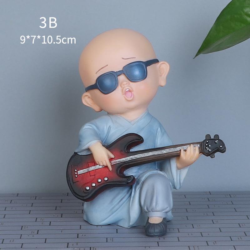 新款创意家居装饰品可爱少林功夫小和尚礼品摆件汽车车内饰品公仔