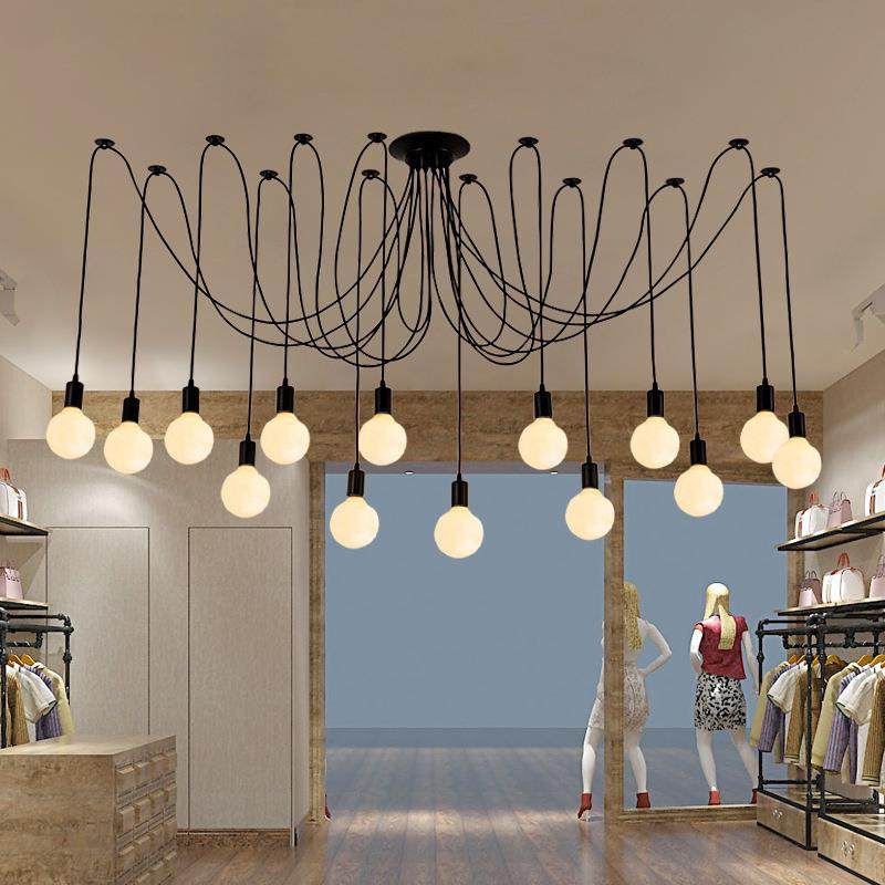 工业风吊灯简约吊线灯创意个性发廊大厅餐厅卧室大气复古灯具灯饰