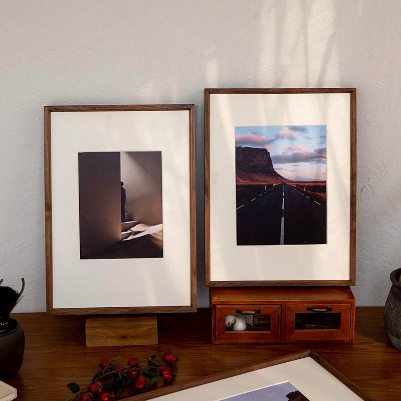 实木大画框挂墙16寸A3书法字画装裱照片加打印20寸拼图框画框