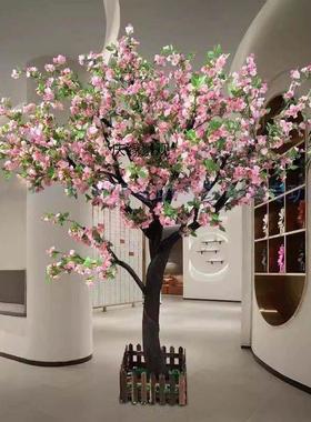 仿真海棠花树人造假花树庭院别墅酒店餐厅展馆装饰道具布景