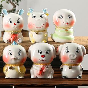 陶瓷储罐12生肖属陶钱瓷储钱罐2相卡20180101通陶瓷1储钱罐大号储