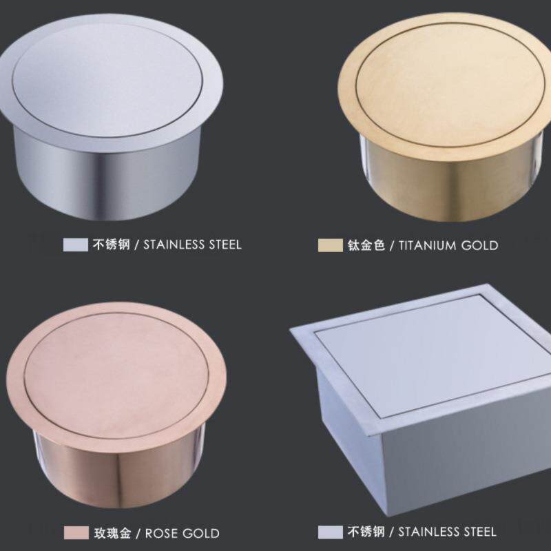 不锈钢台面嵌入式垃圾桶台面装饰垃盖30OIC4盖摇翻投盖圆形圾放入