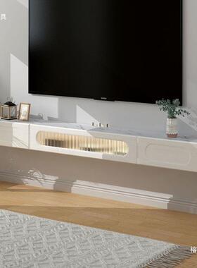 悬空实木电视柜小户茶几组合客厅壁挂电物视白色悬浮收纳VYX型柜