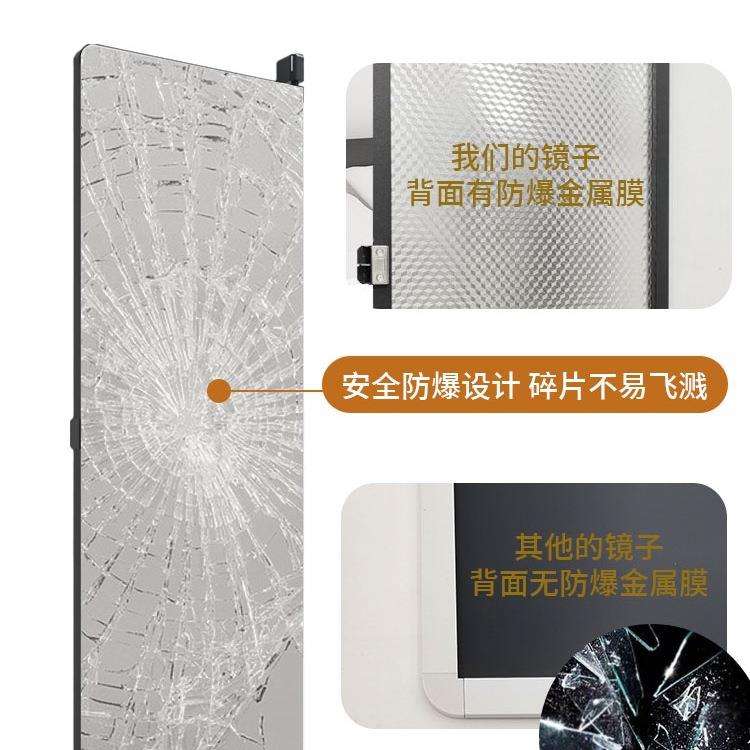 叠衣柜门子镜旋全身镜平开门内装隐形家用卧EKG室穿衣镜转折试衣