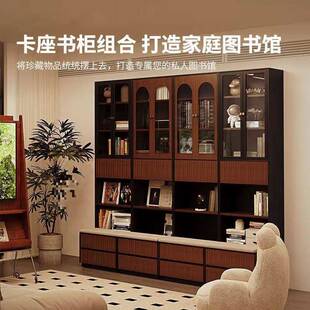复风卡座书柜组合整墙体TEV一地落玻璃书架文古件展示柜满墙到顶