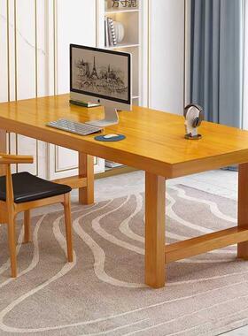 实木桌子书电家脑桌习简约客厅现代用JQQ台式学习学桌办公桌超厚