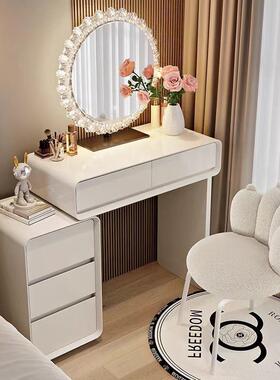 烤漆小户木型梳妆床台202LSI5新款卧室0奶油风6cm现代简约实化妆