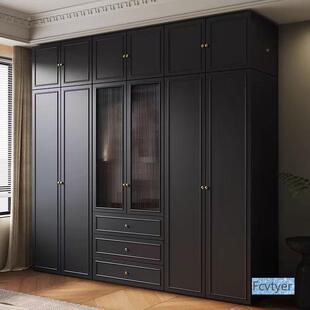 中古黑衣家用卧室色小户型暗风黑系NKF美式经柜典复古成品大衣橱