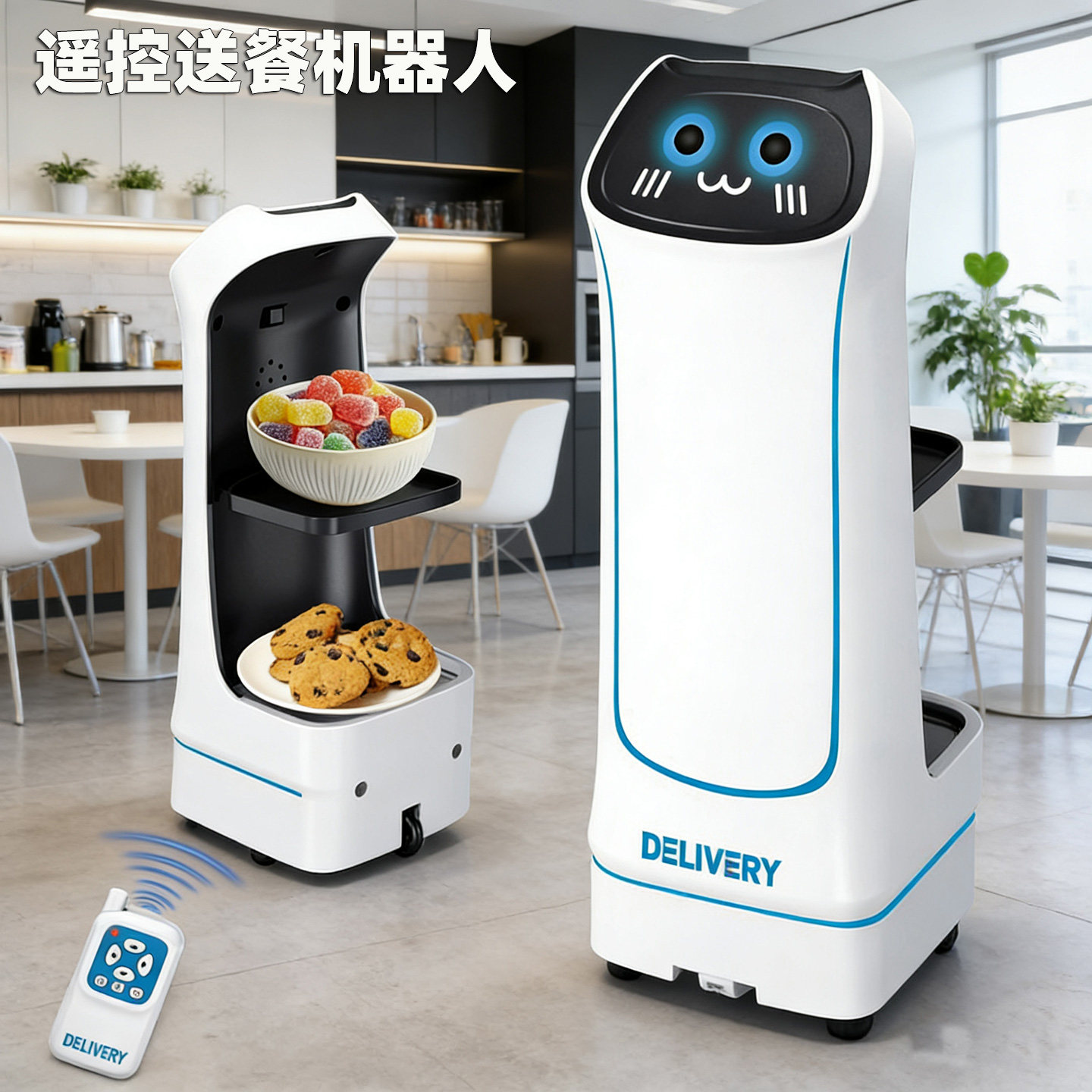 送餐机器人玩具儿童遥控送货运输车饮料零食车摆件亲子互动男女孩