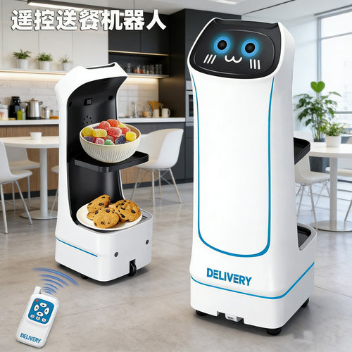 遥控送餐机器人玩具送货运输车