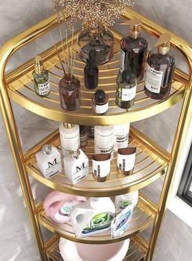 生间置卫物杂AVY层架落地式多三角储物架浴室物转角收纳架洗手间