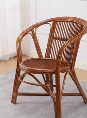 老天然椅靠背藤腾椅编藤织藤条老人单人茶楼办公室IRC电脑编小式x
