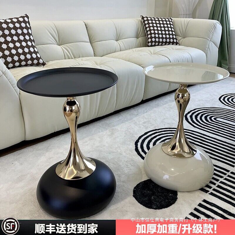 客厅沙发边柜侧柜茶几阳台置物架简约创意圆桌子轻奢小边几床头柜