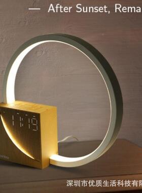 跨日境唤童睡眠起床自然儿模拟出醒灯时钟闹钟白AAX噪音氛围灯音