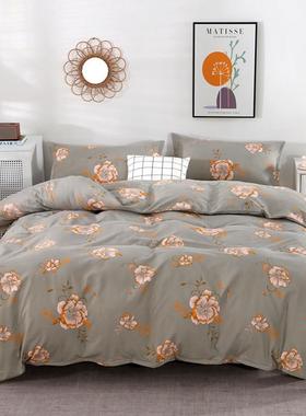 床四单件宿舍磨双人毛单被单四季单NRO人学生被套枕套全棉四件套