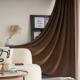 现代约时简尚奢华室厅卧卧室人字纹客绒布单色遮阳成OLB品窗帘棕