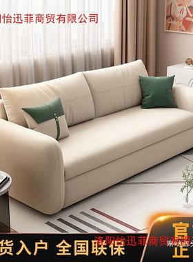 户型客小厅奶油风两用沙发推拉伸缩多功能人储GQL物折双叠沙床发