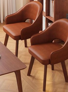 长跃邦轻奢椅子洽办古公电JNT谈椅靠背椅子酒店实木脑餐桌椅复餐