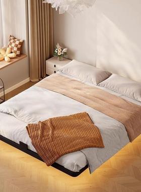 悬浮ZER铁架艺床家用排骨床出架小无户型租房1.5m单双人床床头厚