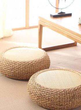 藤编客厅编拜家用地ABJ上坐垫坐加厚圆形榻榻米日式佛墩打坐垫