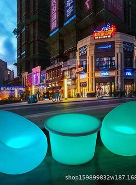 新款发lLTT-qyed光酒电吧椅子LED沙凳子七彩夜店户外防水充发吧台