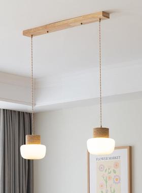 日式原木餐厅吊师灯复古民宿设计风IVZ个性餐厅吧台三小头吊灯