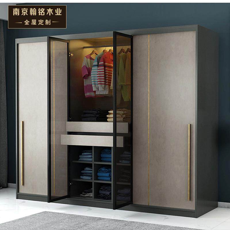 南京定制现代轻奢推制拉4221衣柜门柜卧室奢轻大衣橱衣订安装测量