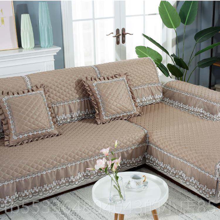 高档欧式布亚麻真皮滑艺沙发垫约欧简式全包防四季通用沙发套罩巾