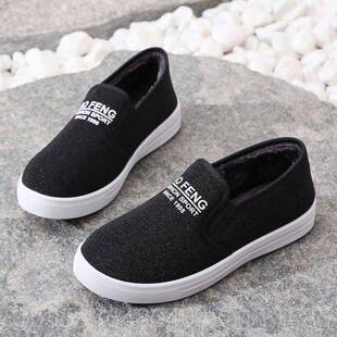 高档棉鞋秋季新女款加绒一脚蹬厚底滑保暖鞋防外冬穿运动中老年妈