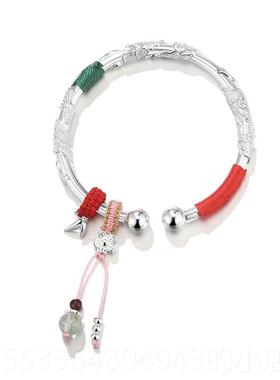 高档cec珂里l连理枝银手镯女款纯银送999足银镯子母t亲节礼物实用