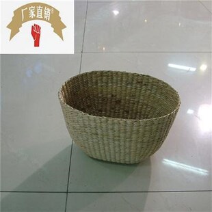 厂家定做山东博兴蒲草草编篮 半品蒲草包 手工编织工艺品