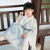 套装 汉服男童夏春季 中国风春秋长袖 儿童唐装 朗诵演出服2023新 薄款