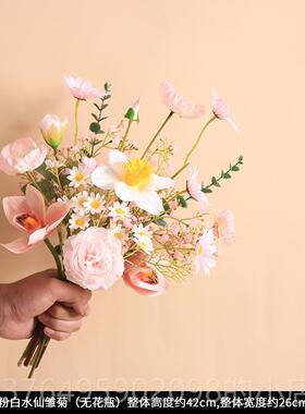 新款2023高档新款仿真花束假花装插花花艺摆件厅餐桌饰客花电视柜