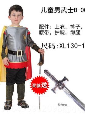 新款儿童士万罗圣节服装os舞会派对C表演马士兵战士宫殿卫兵战服