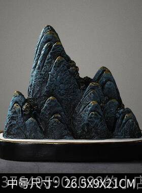 新款假山摆家居客厅式办公室玄件关装饰景品电视柜山石盆招财新中