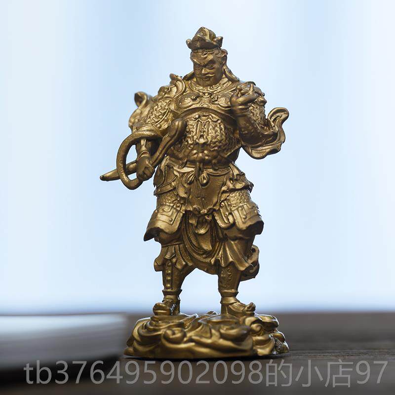 新款修行风调摆雨顺四大天简王件佛像黄铜像王模型多闻天王广目天