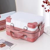 新款 1提4寸手箱化古妆包行李箱子女小轻便旅行箱覆15彩绘密码 锁收