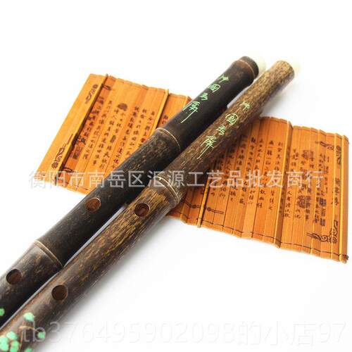 新款G厂风价古素 玉屏紫竹笛 F笛/调 刻花横笛 初学乐器定制