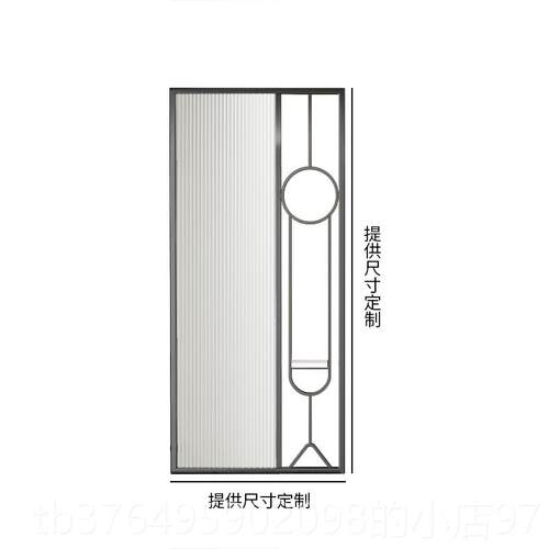 新款现代简新中式玻长虹璃半墙小屏风轻奢干湿区洗手台断约客厅玄