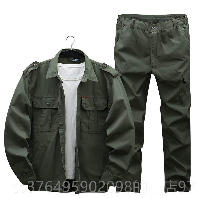 新款夏季工保作服装套士纯棉长袖薄款汽修电焊工男地干活迷彩劳服