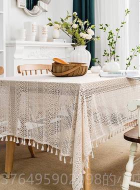 新款M.li感f e蕾垫丝美学 法式高级白色桌布茶几长方形餐桌甜品桌