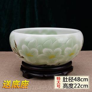 新款鱼包邮陶龟瓷鱼缸创意小金盆乌荷花碗睡莲缸花盆水仙生缸态风